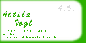 attila vogl business card